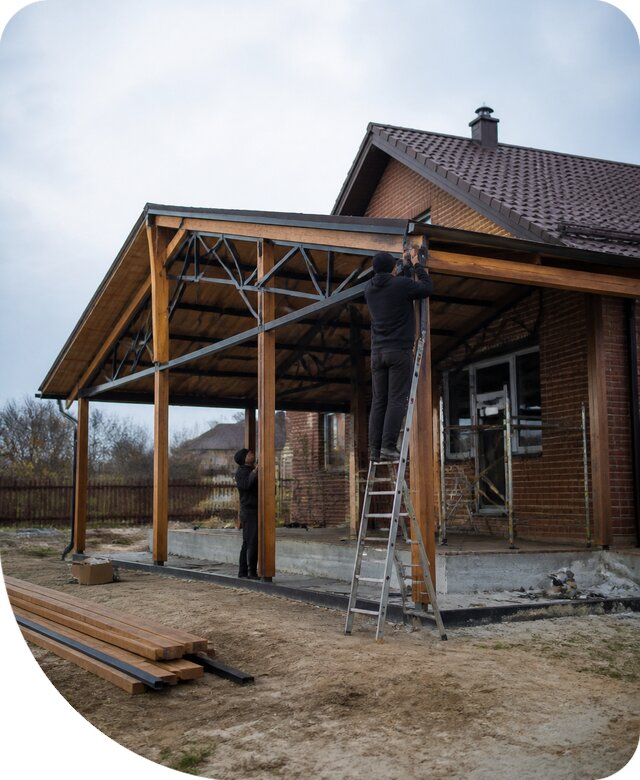Пристройка навеса к дому и участку в Невинномысске под ключ